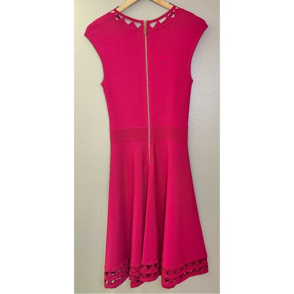 Ted Baker London Kathryn Cut Out Detail Elegant Sleeveless Pink Skater Dress - Picture 8 of 12